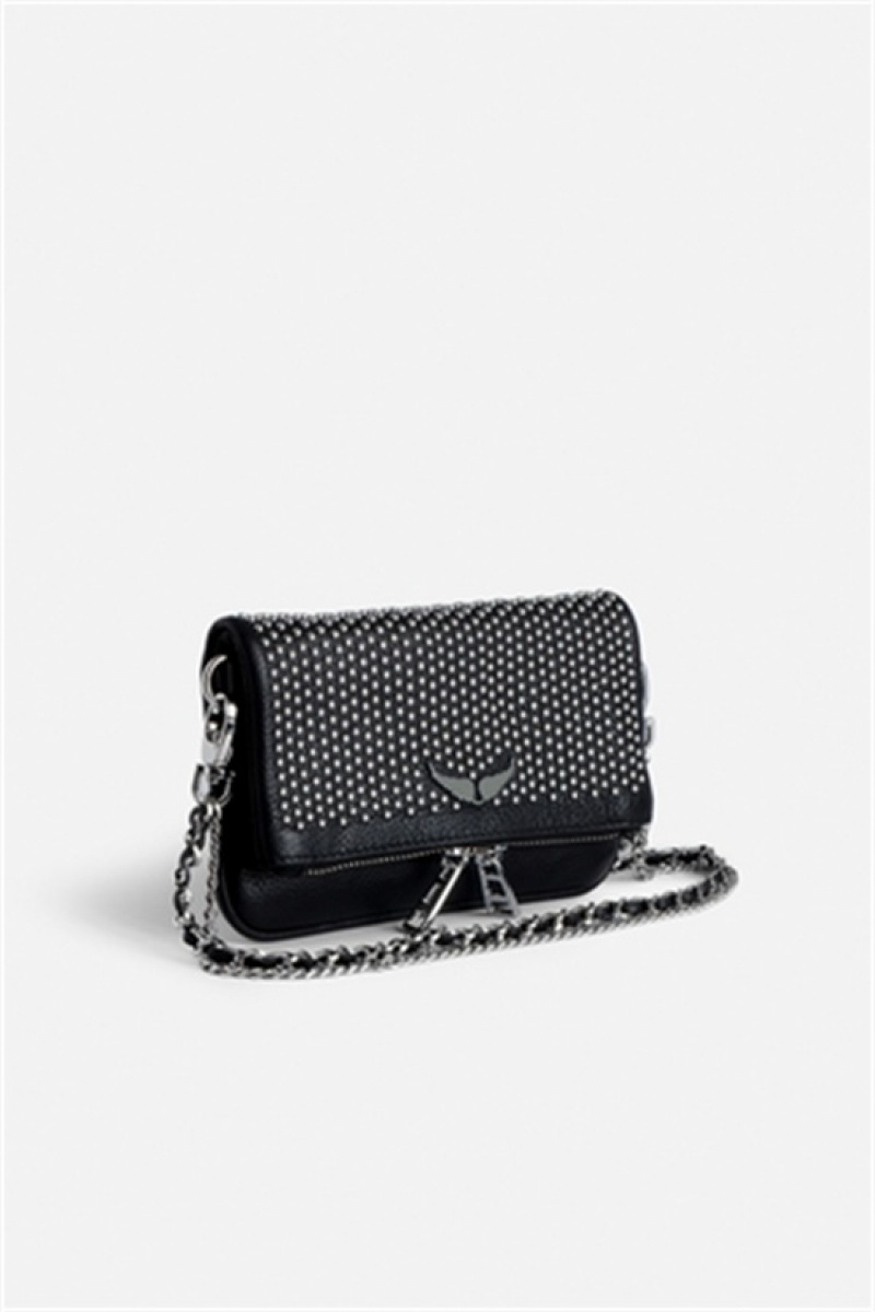 Zadig & Voltaire Rock Nano Plumetis Bag Czarne | ZV-256160