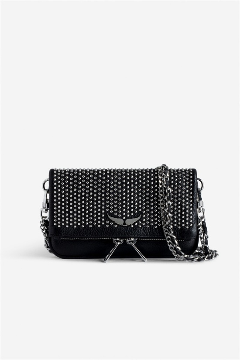 Zadig & Voltaire Rock Nano Plumetis Bag Czarne | ZV-256119