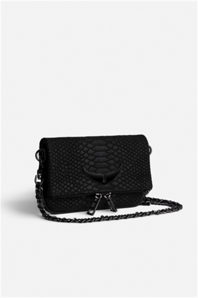 Zadig & Voltaire Rock Nano Soft Savage Bag Czarne | ZV-255967