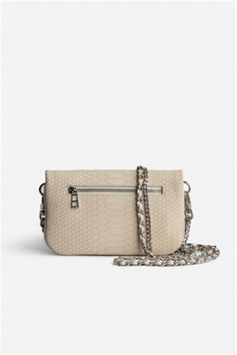 Zadig & Voltaire Rock Nano Soft Savage Bag Beżowe | ZV-255966