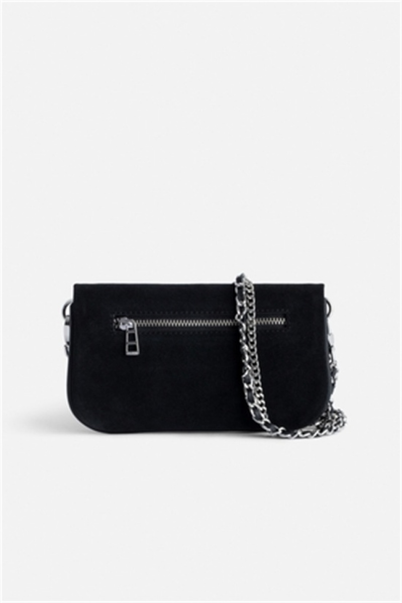 Zadig & Voltaire Rock Nano Zamszowe Bag Czarne | ZV-256196