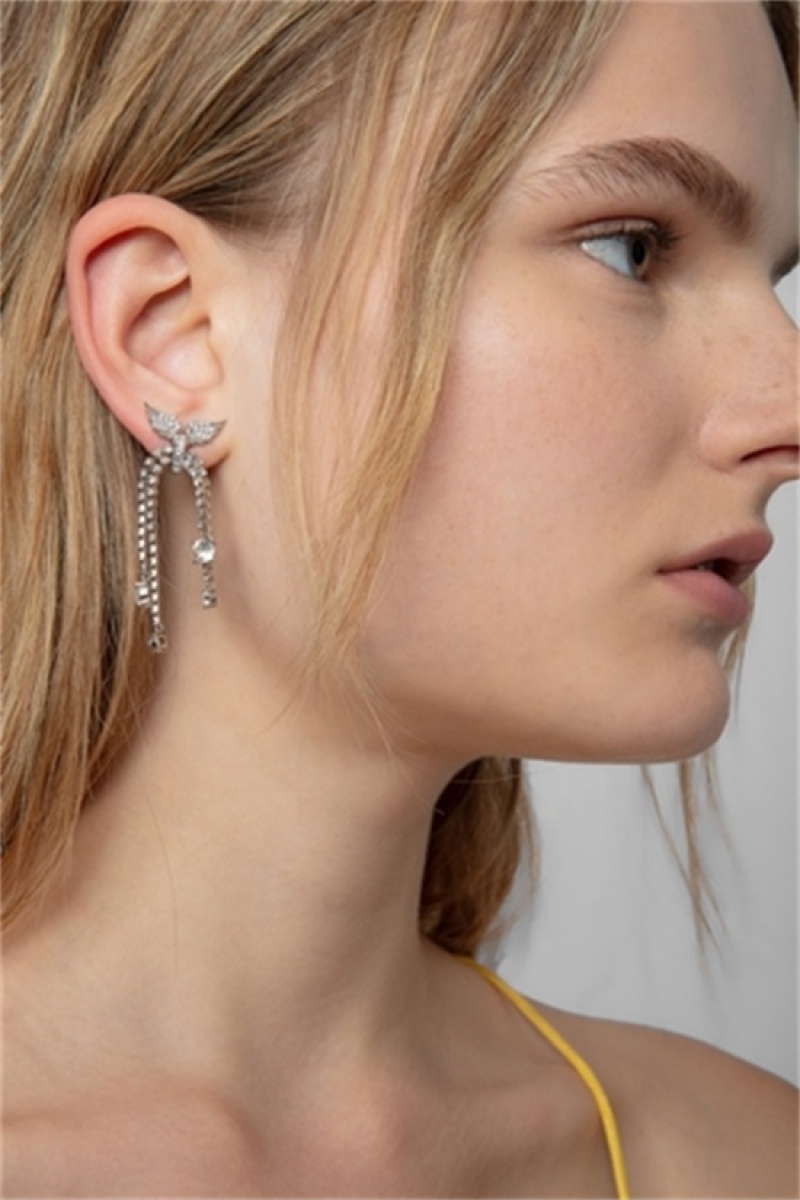 Zadig & Voltaire Rock Node Earrings Srebrne | ZV-255857