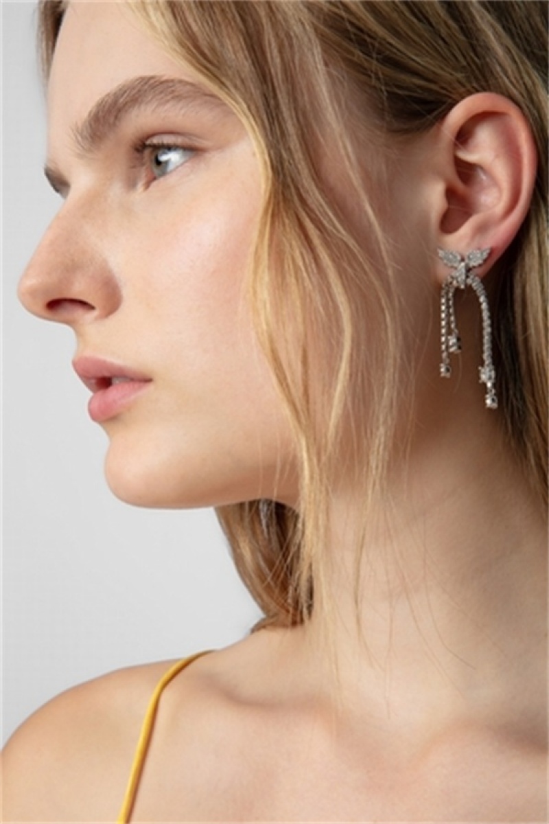 Zadig & Voltaire Rock Node Earrings Srebrne | ZV-255857