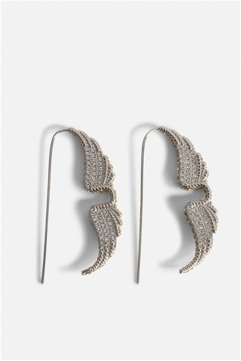 Zadig & Voltaire Rock Piercing Earrings Srebrne | ZV-255890