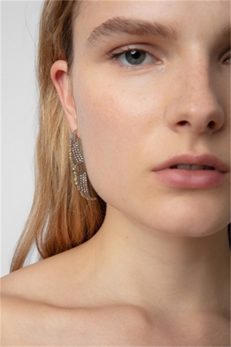 Zadig & Voltaire Rock Piercing Earrings Srebrne | ZV-255890