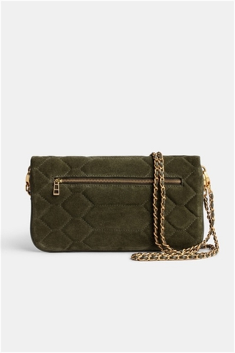 Zadig & Voltaire Rock Pikowana Zamszowe Bag Khaki | ZV-256162