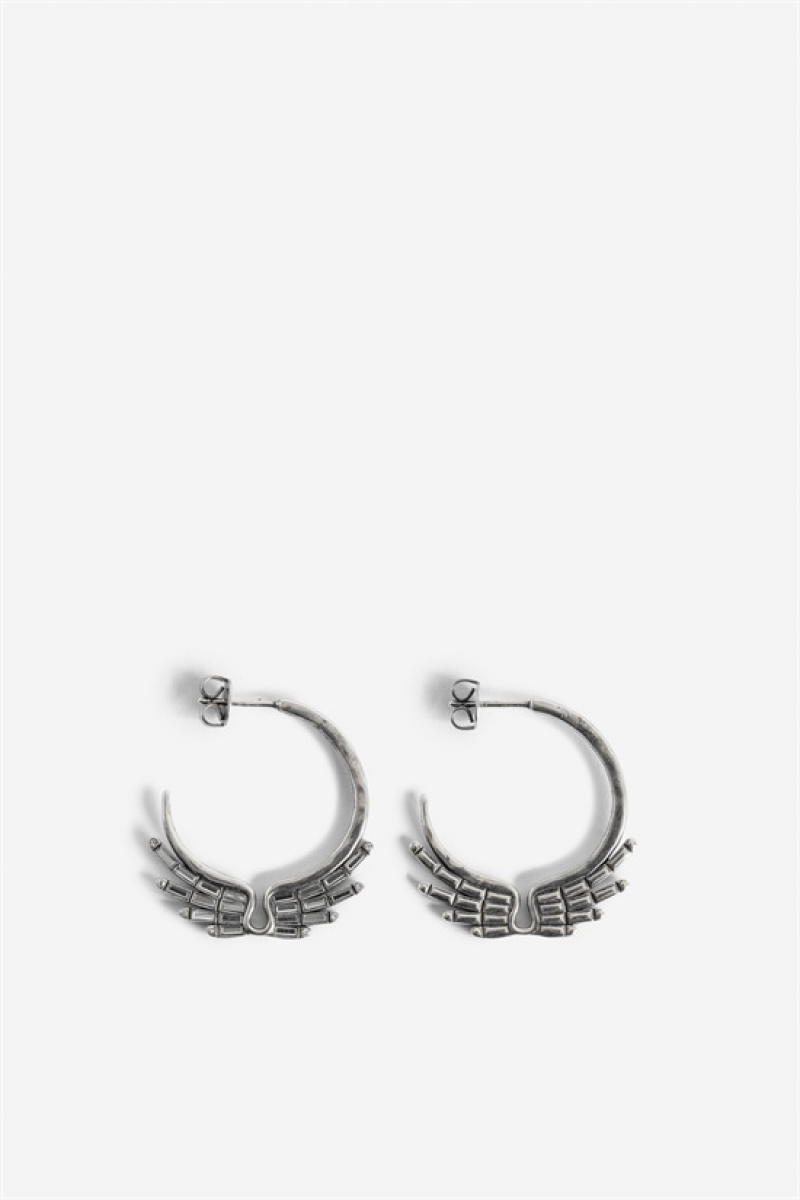 Zadig & Voltaire Rock Star Hoop Earring Srebrne | ZV-255860