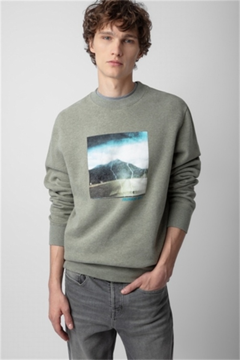 Zadig & Voltaire Simba Photoprint Sweatshirt Khaki | ZV-255742