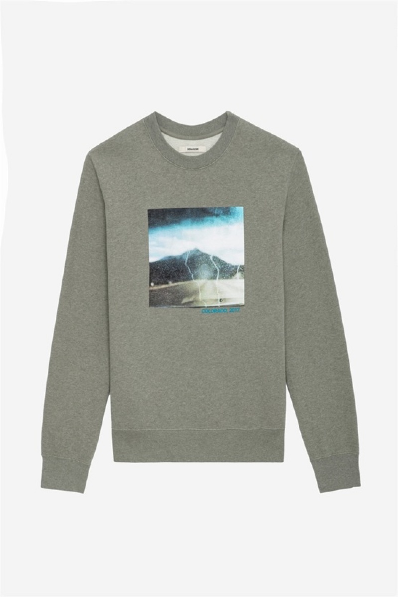 Zadig & Voltaire Simba Photoprint Sweatshirt Khaki | ZV-255742