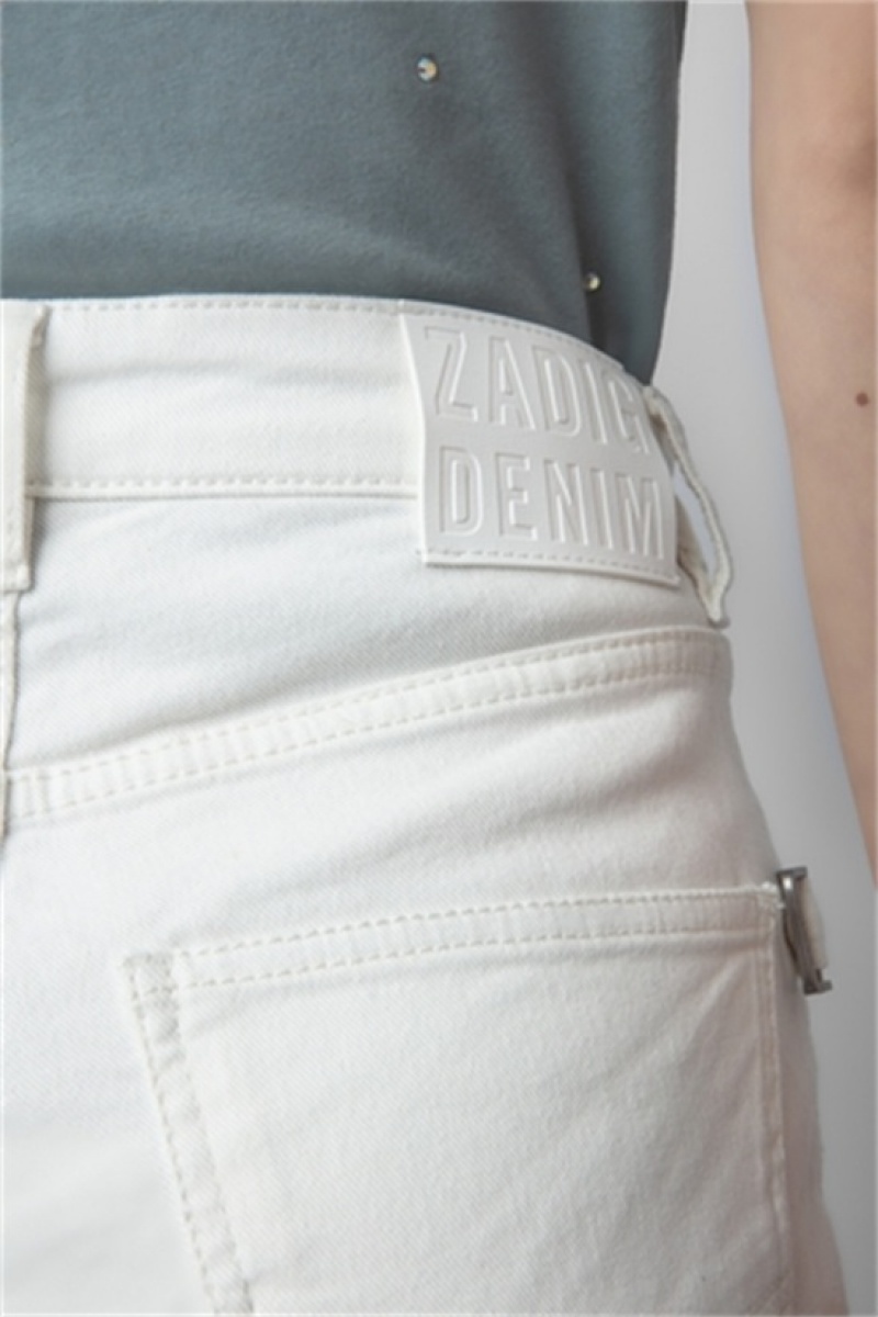 Zadig & Voltaire Sissi Denim Shorts Białe | ZV-256216