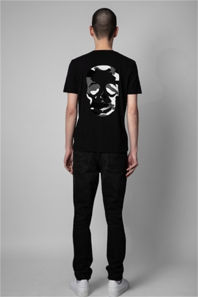 Zadig & Voltaire Stockholm Skull Tee Ciemny Niebieskie | ZV-255714