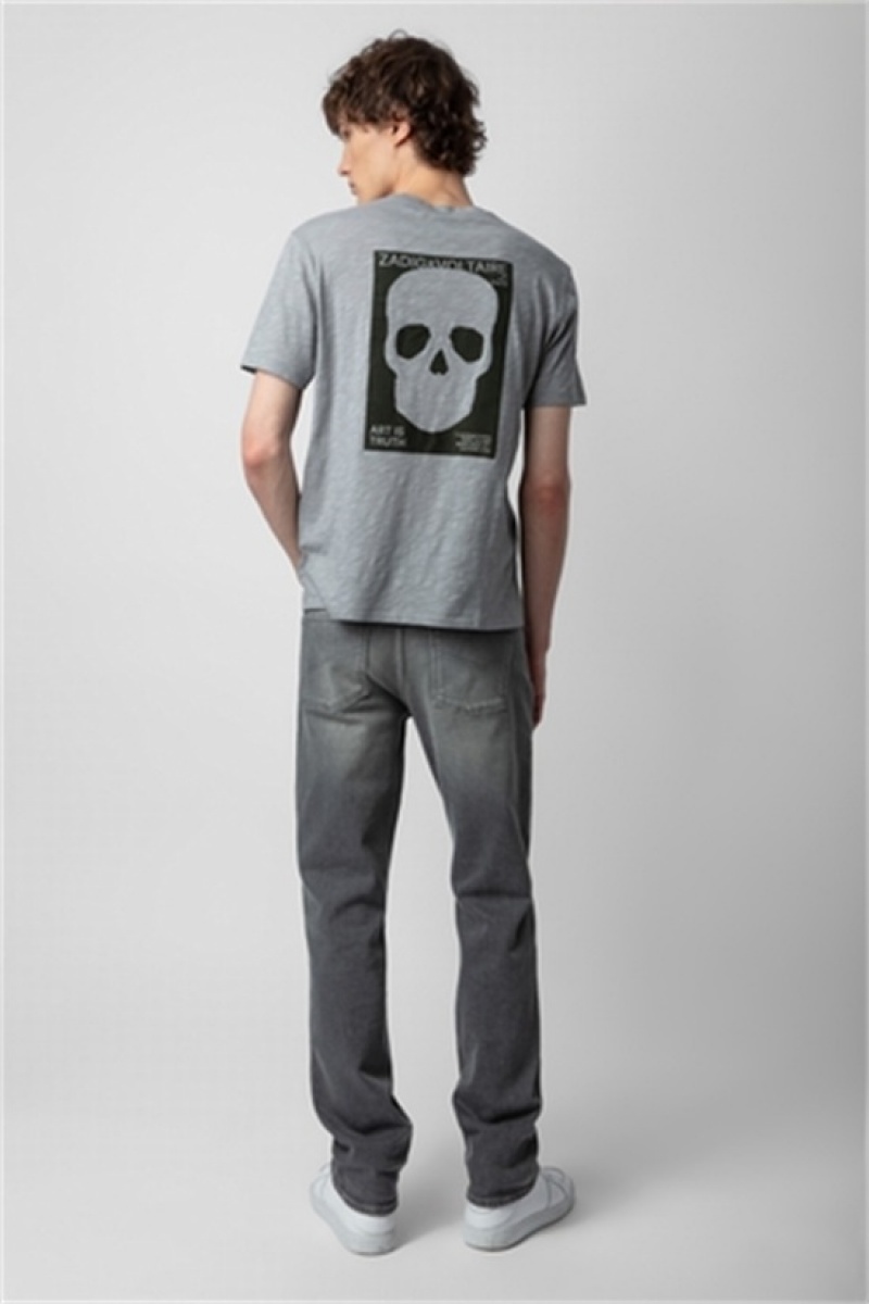 Zadig & Voltaire Stockholm Skull T-shirt Szare | ZV-255685