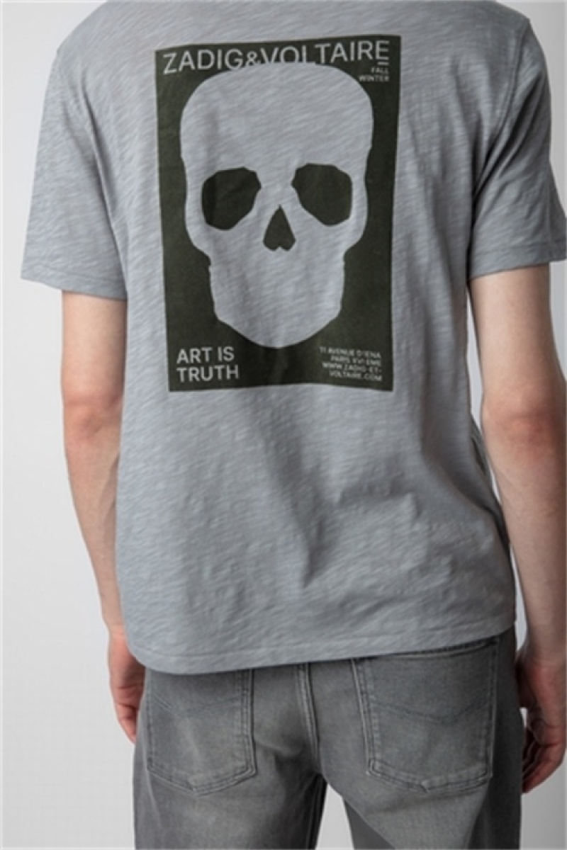 Zadig & Voltaire Stockholm Skull T-shirt Szare | ZV-255685