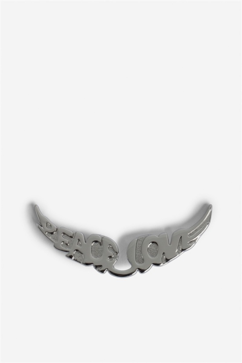 Zadig & Voltaire Swing Your Wings Charms Peace Srebrne | ZV-256145