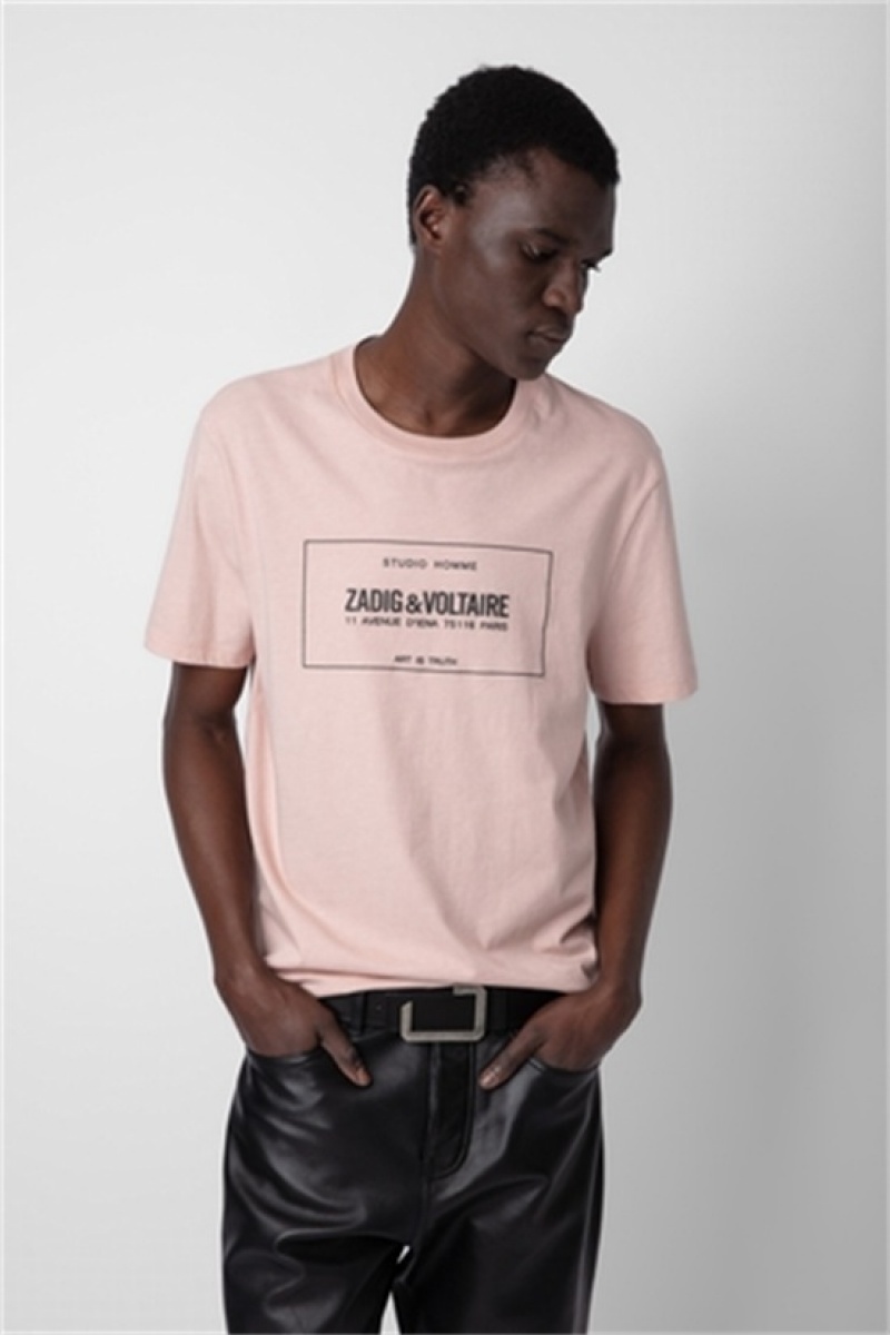 Zadig & Voltaire Ted T-shirt Różowe | ZV-255699