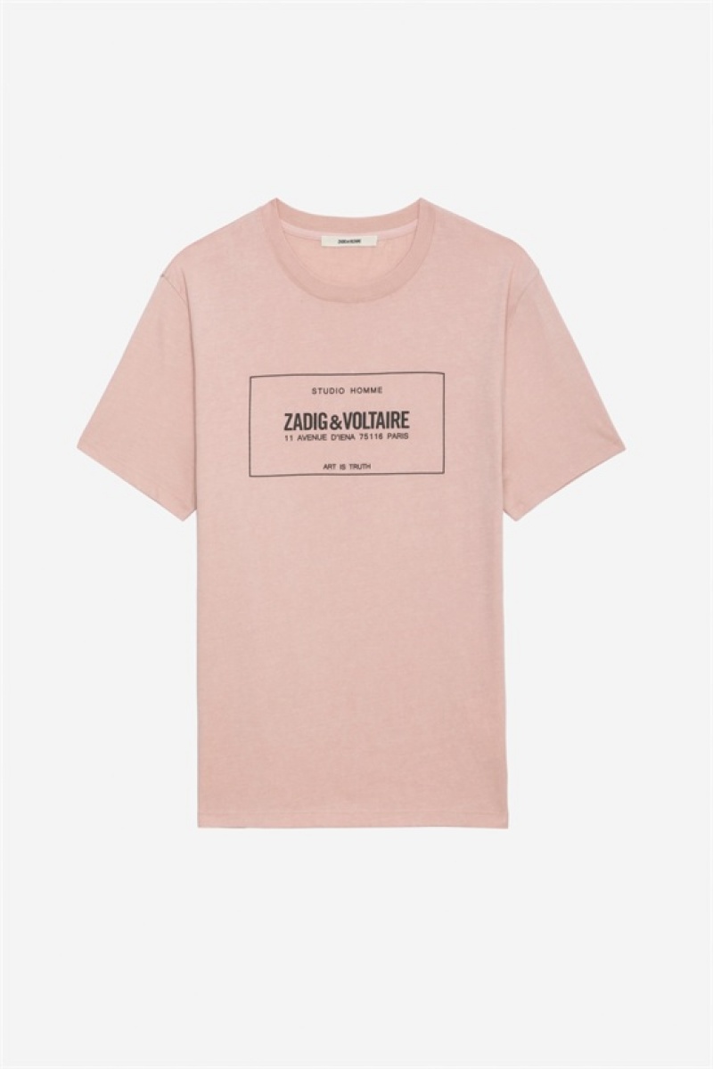 Zadig & Voltaire Ted T-shirt Różowe | ZV-255699