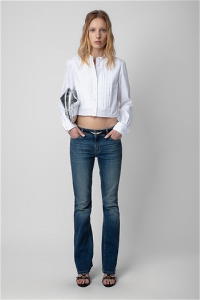 Zadig & Voltaire Theby Shirt Białe | ZV-256329