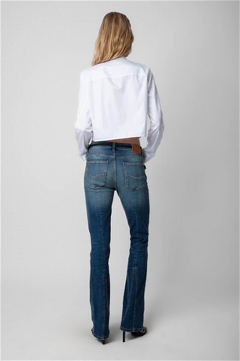 Zadig & Voltaire Theby Shirt Białe | ZV-256329