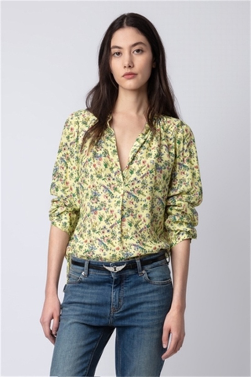 Zadig & Voltaire Tink Shirt Żółte | ZV-256324