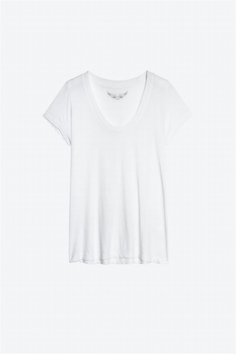 Zadig & Voltaire Tiny Slub T-shirt Białe | ZV-256273