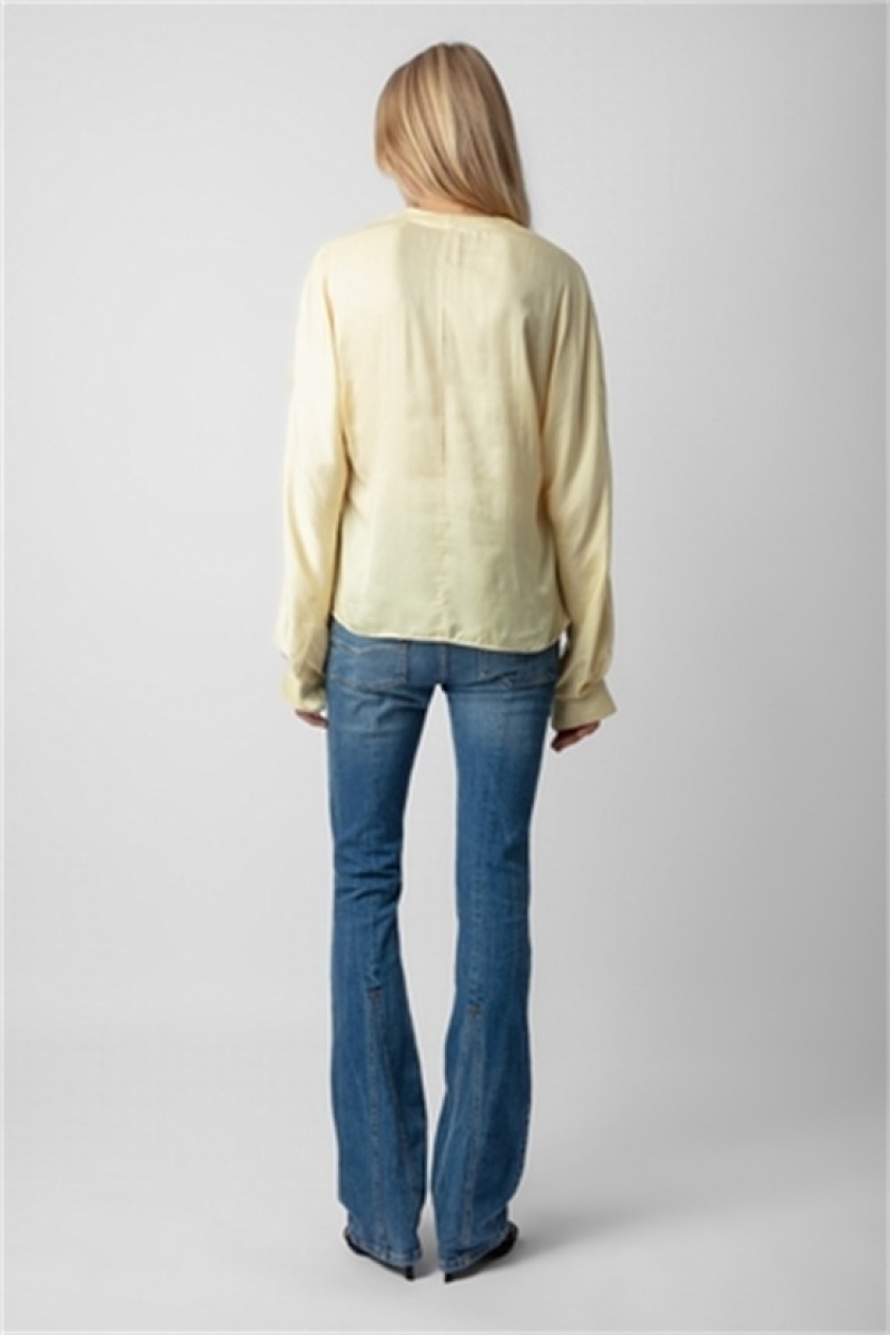 Zadig & Voltaire Tonastir Satin Blouse Żółte | ZV-256308