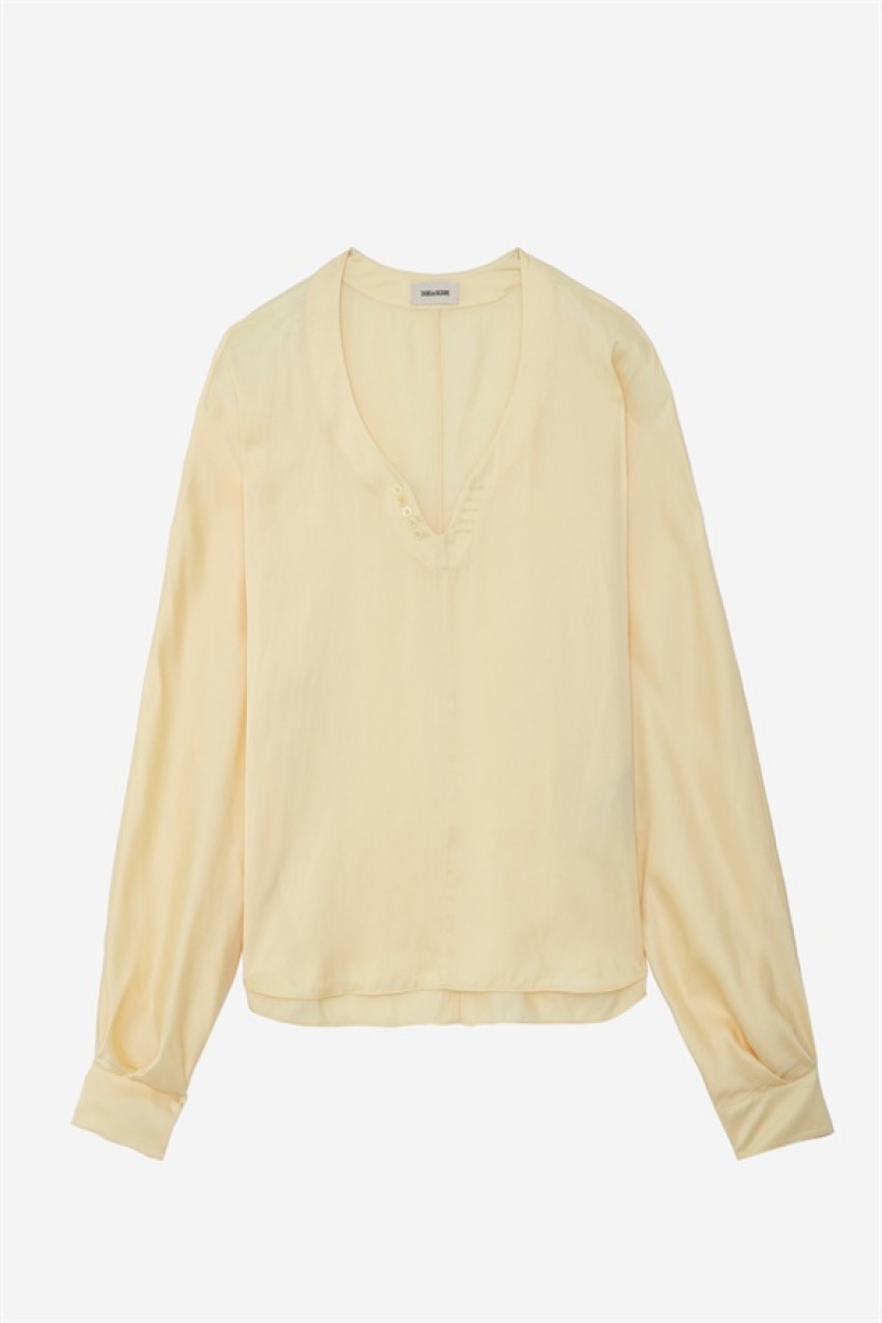 Zadig & Voltaire Tonastir Satin Blouse Żółte | ZV-256308