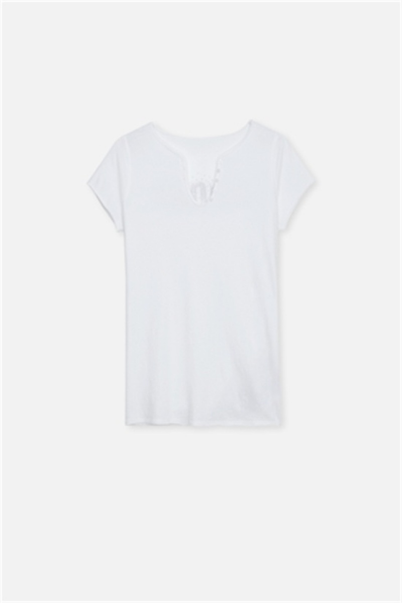 Zadig & Voltaire Tunisien Amour T-shirt Białe | ZV-256270