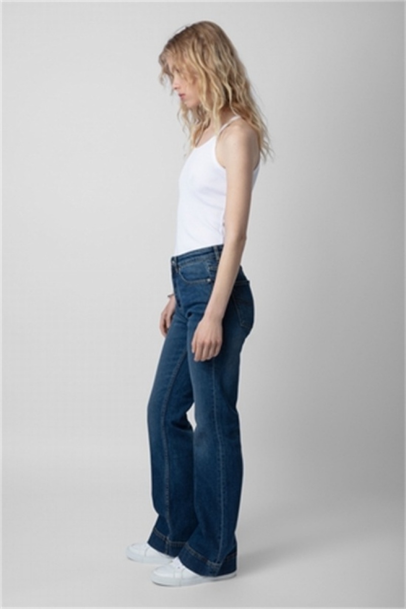 Zadig & Voltaire Vincente Jeans Niebieskie | ZV-256207