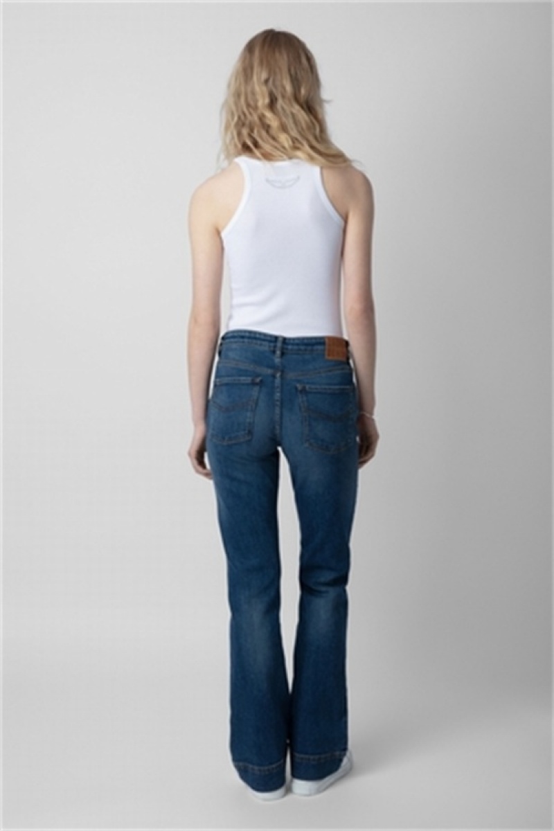 Zadig & Voltaire Vincente Jeans Niebieskie | ZV-256207