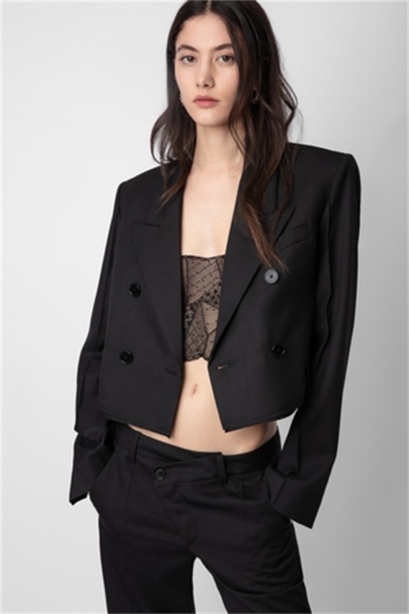 Zadig & Voltaire Vito Blazer Czarne | ZV-256352