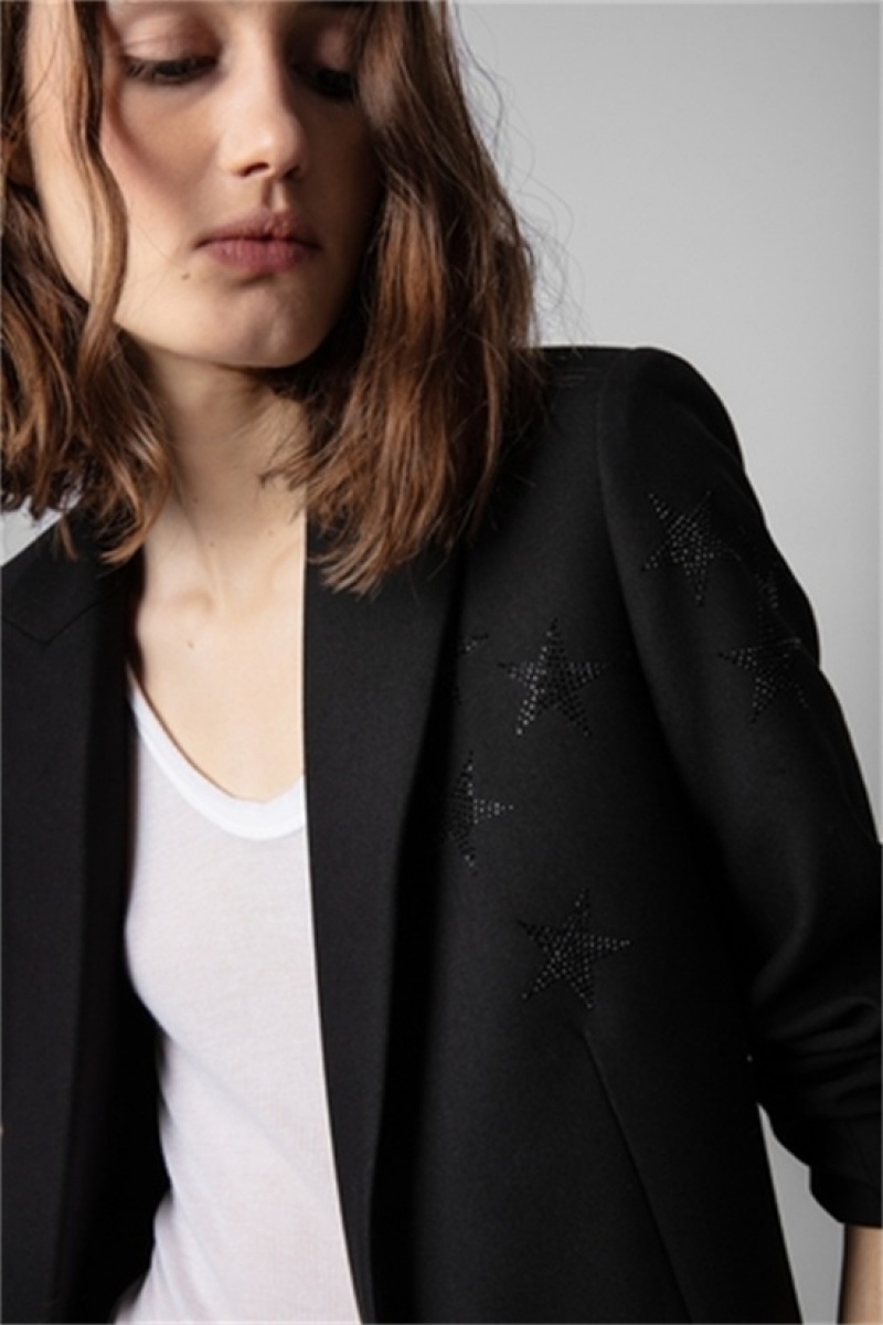 Zadig & Voltaire Viva Stars Blazer Czarne | ZV-256358