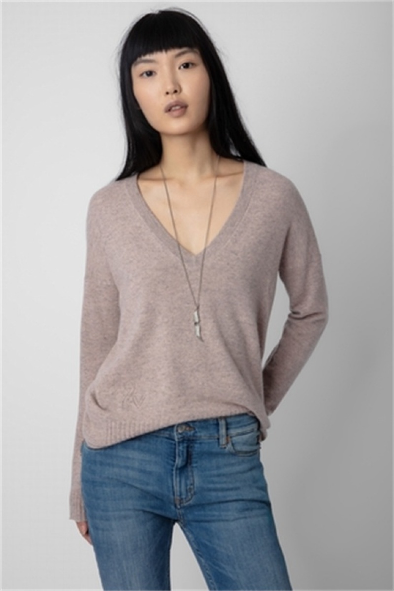 Zadig & Voltaire Vivi Cashmere Swetry Różowe | ZV-256444