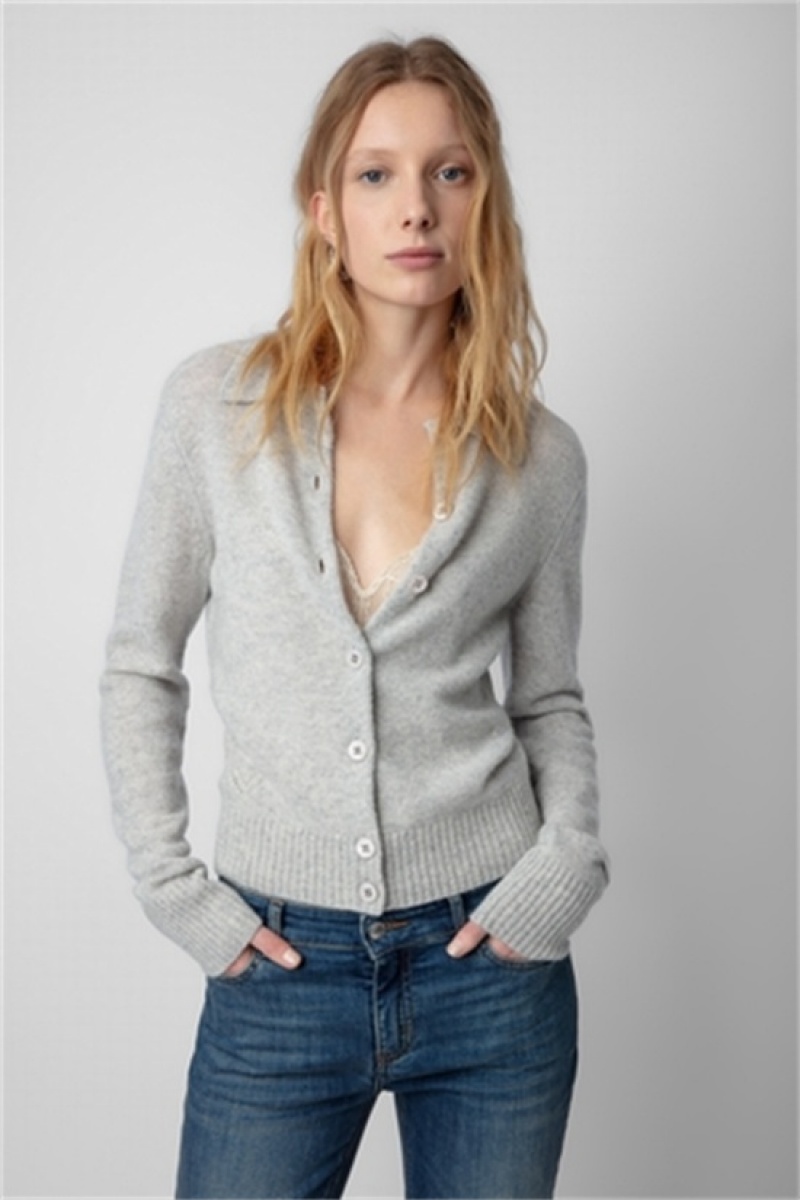 Zadig & Voltaire Voltia Cashmere Cardigan Szare | ZV-256429