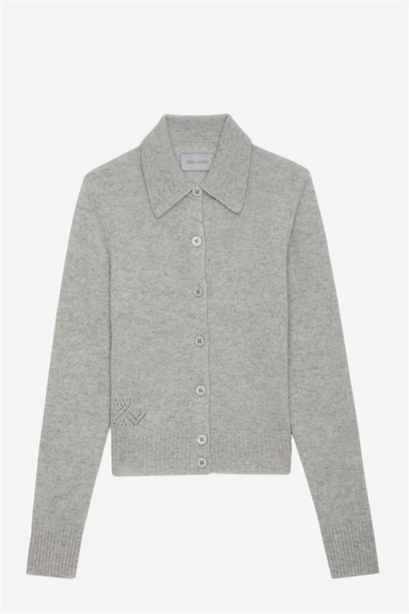 Zadig & Voltaire Voltia Cashmere Cardigan Szare | ZV-256429