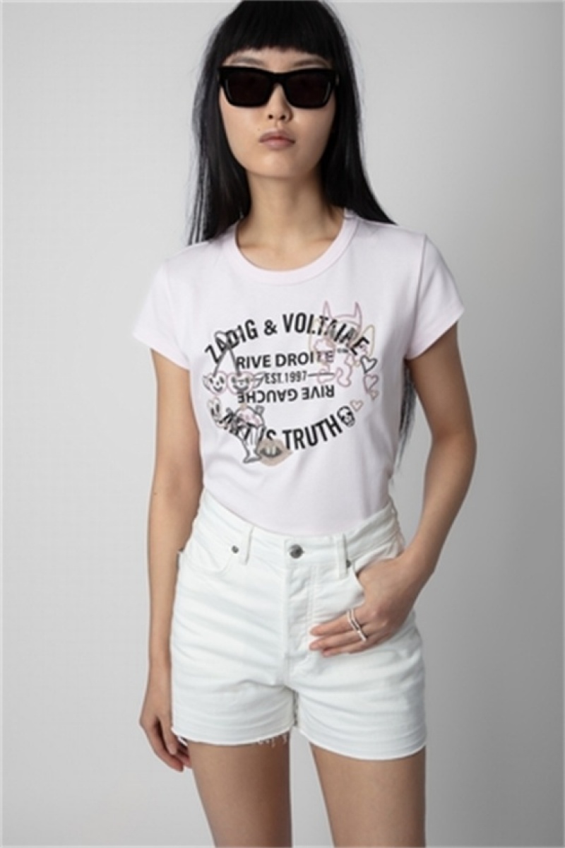 Zadig & Voltaire Woop Insignia T-shirt Fioletowe | ZV-256268