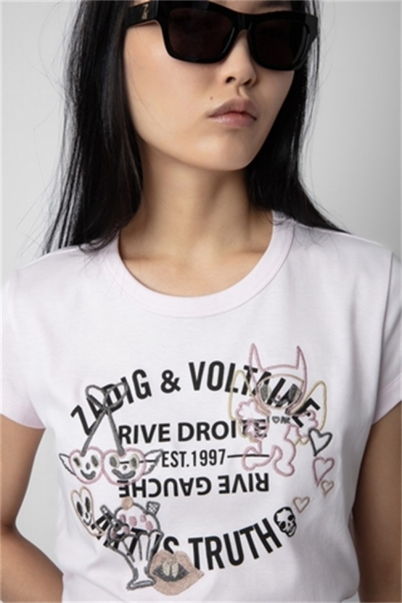 Zadig & Voltaire Woop Insignia T-shirt Fioletowe | ZV-256268