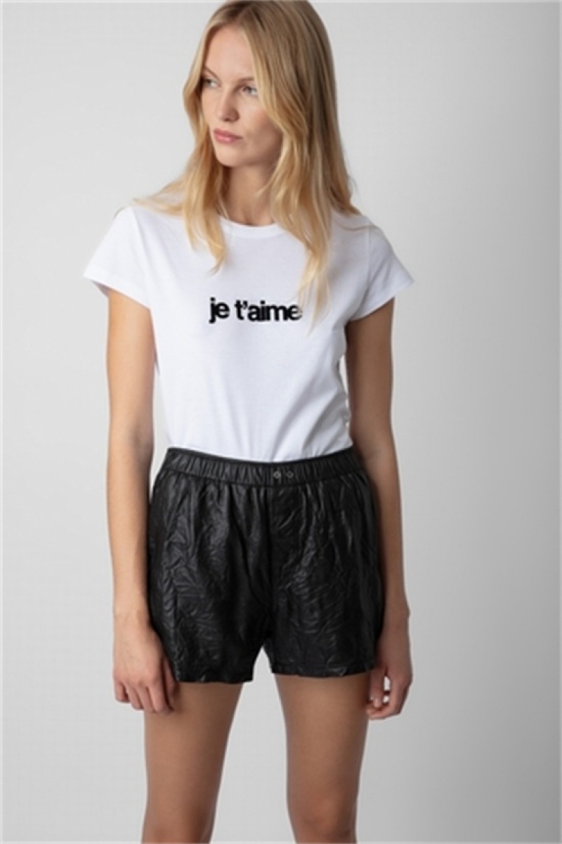 Zadig & Voltaire Woop Je T'aime T-shirt Białe | ZV-256275