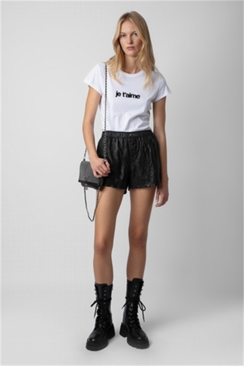 Zadig & Voltaire Woop Je T'aime T-shirt Białe | ZV-256275