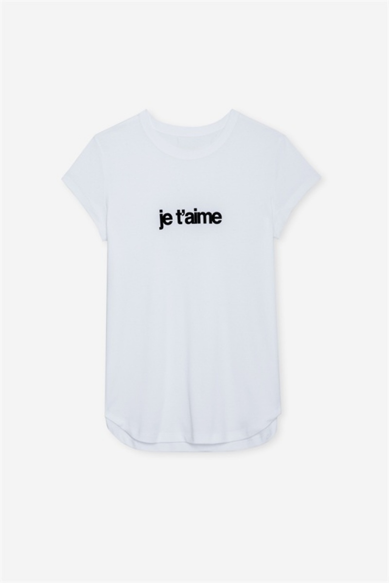 Zadig & Voltaire Woop Je T\'aime T-shirt Białe | ZV-256275