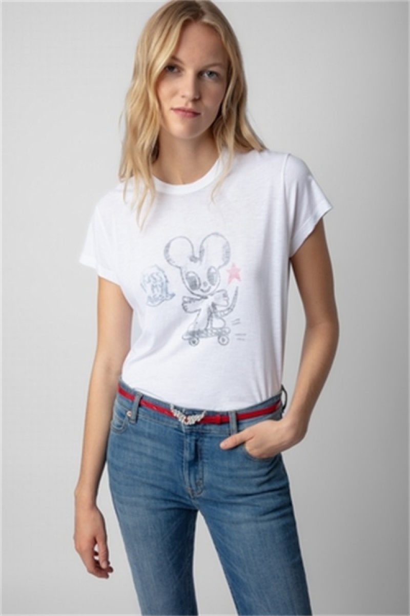 Zadig & Voltaire Woop T-shirt Białe | ZV-256286