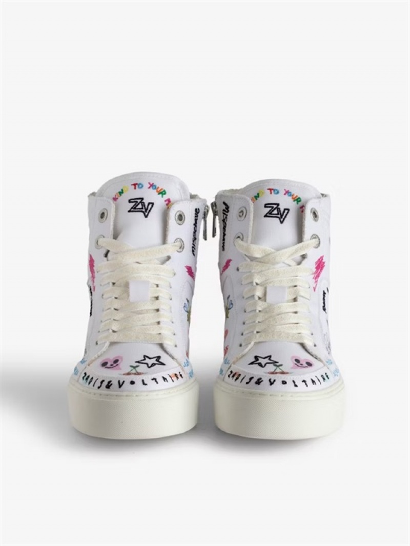 Zadig & Voltaire ZV1747 High Flash Chunky High-Top Sneakers  Białe | ZV-255663