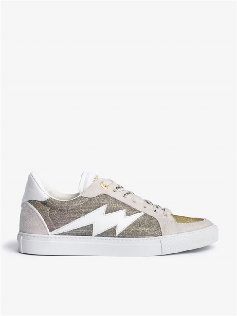 Zadig & Voltaire ZV1747 High Flash Sneakers Srebrne | ZV-255671