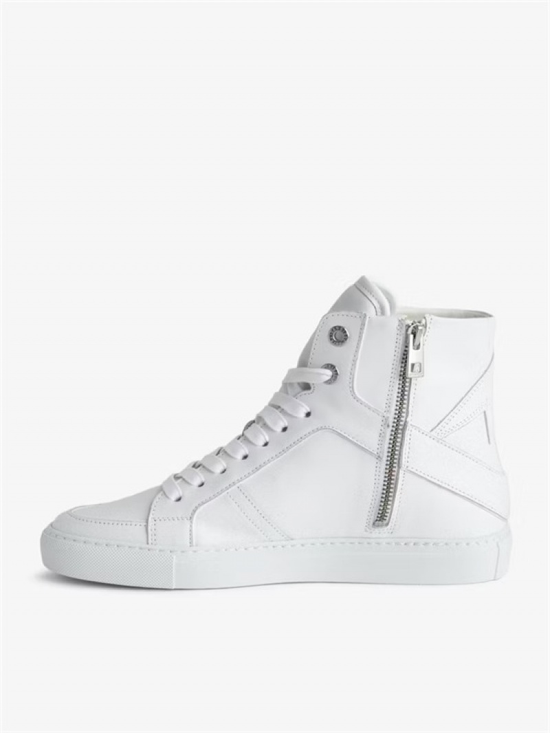 Zadig & Voltaire ZV1747 High Flash Sneakers Białe | ZV-255668