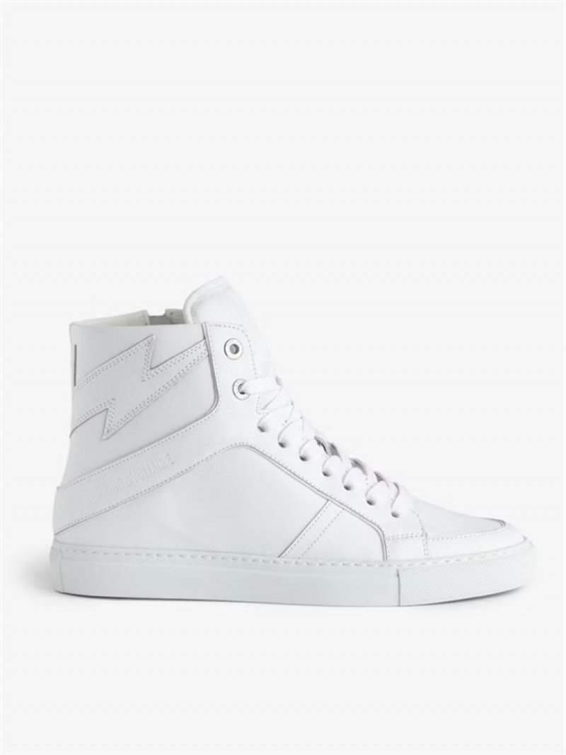 Zadig & Voltaire ZV1747 High Flash Sneakers Białe | ZV-255668