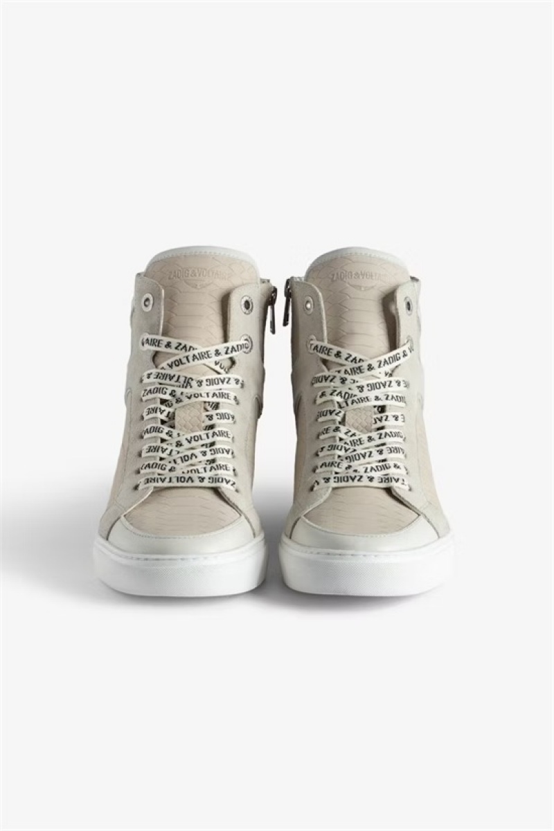 Zadig & Voltaire ZV1747 High Flash Sneakers Beżowe | ZV-255667