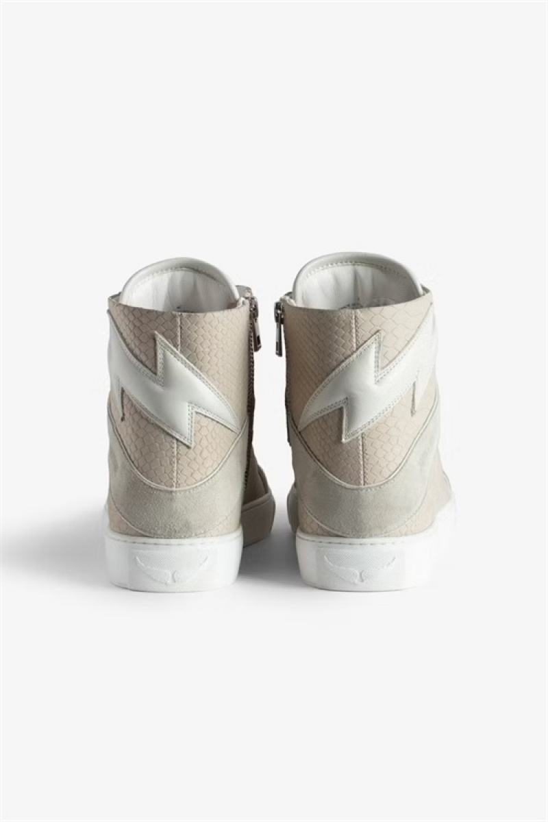 Zadig & Voltaire ZV1747 High Flash Sneakers Beżowe | ZV-255667