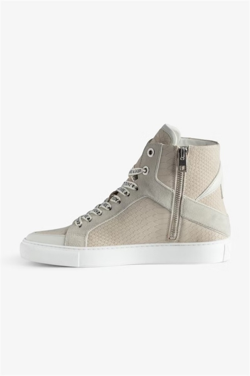 Zadig & Voltaire ZV1747 High Flash Sneakers Beżowe | ZV-255667