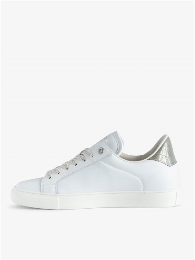 Zadig & Voltaire ZV1747 La Flash Low-Top Sneakers Srebrne | ZV-255666