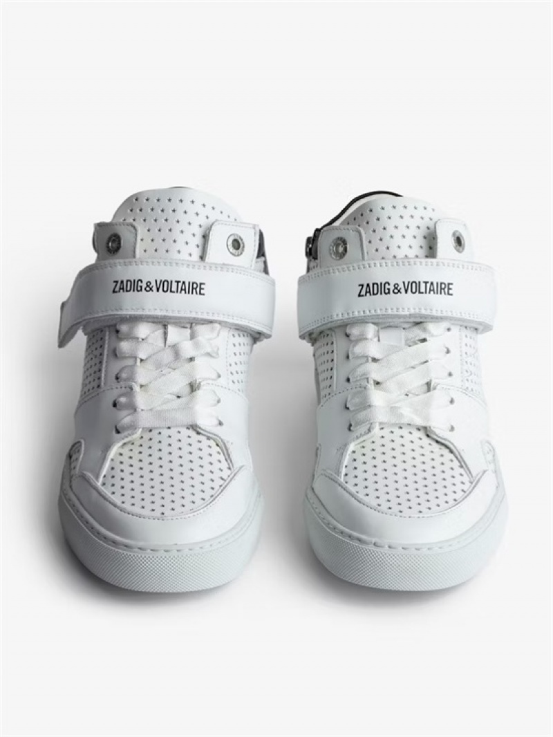 Zadig & Voltaire ZV1747 Mid Flash Smooth Sneakers Białe | ZV-255669